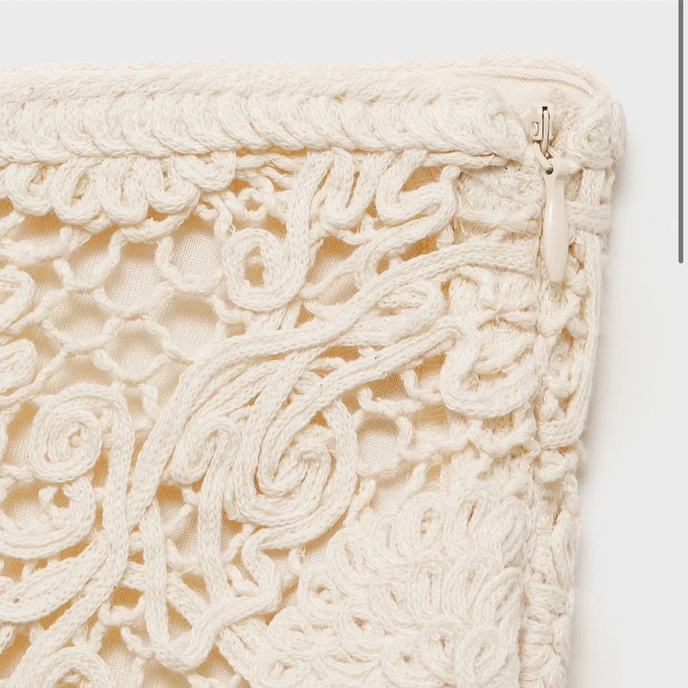 Mango Beige Crochet Midi Skirt - Picture 5 of 6